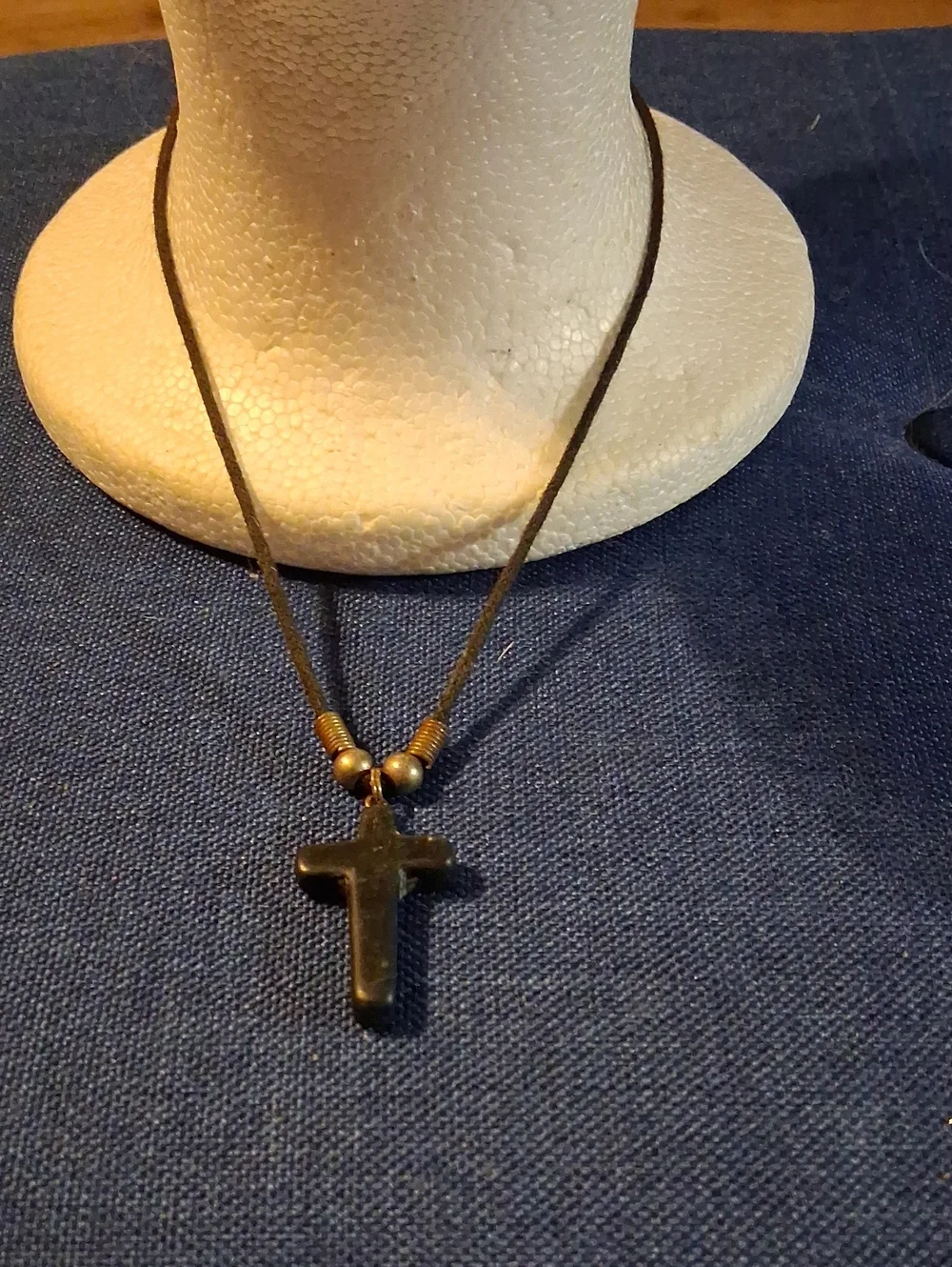 Men's/Unisex Black Onyx Cross Pendant Necklace - Unknown Brand
